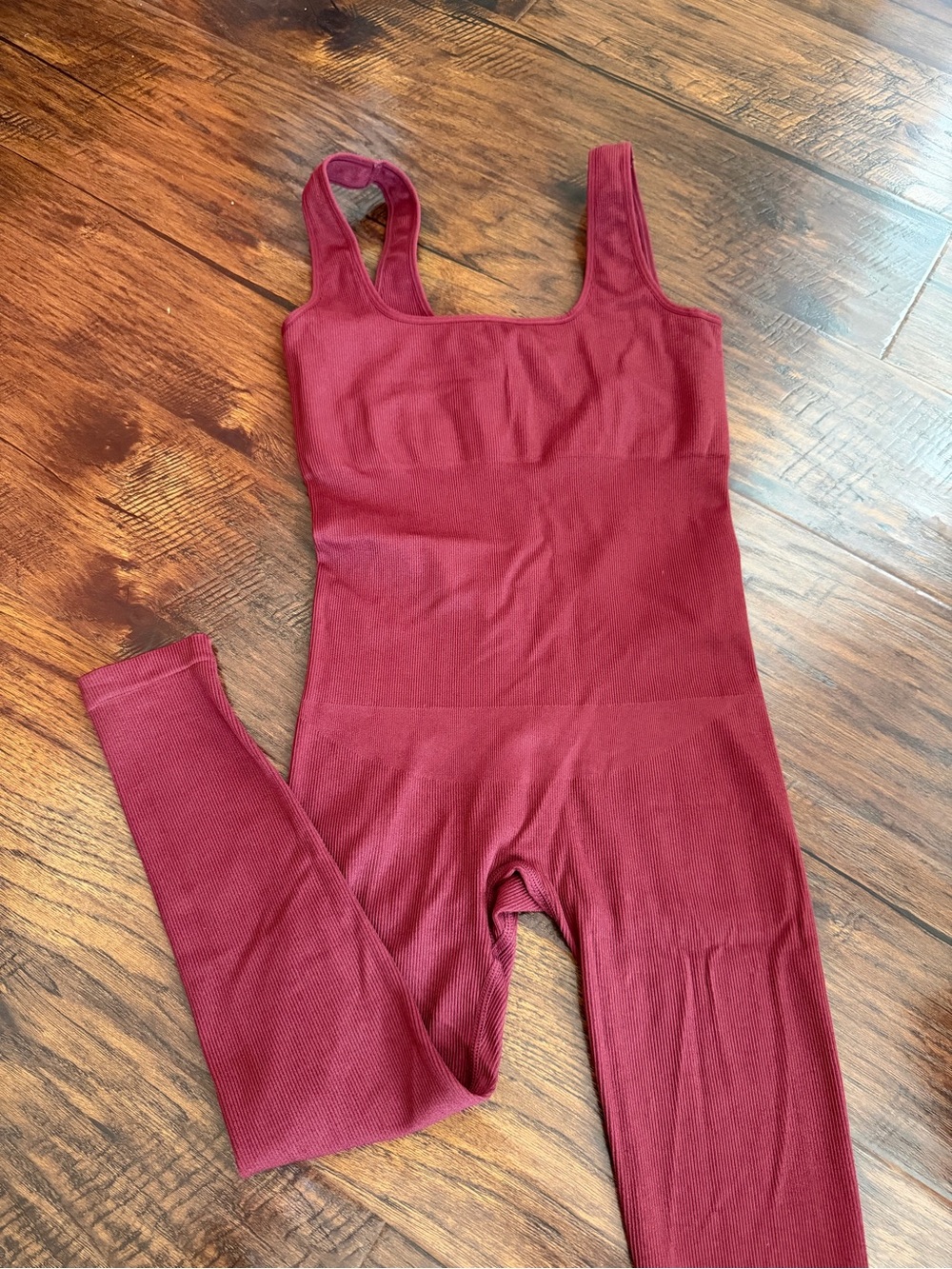 Seamless Women's One-Piece Jumpsuit in Wine Red